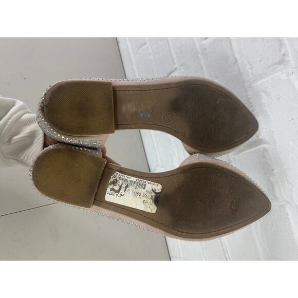 Big Buddha Champagne Embellished Rhinestone Ballet Flats Blush Pink Size US 8.5 - Picture 5 of 7